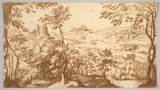 Panoramic Landscape with a Mill, a Castle and Mountains MET DP822405