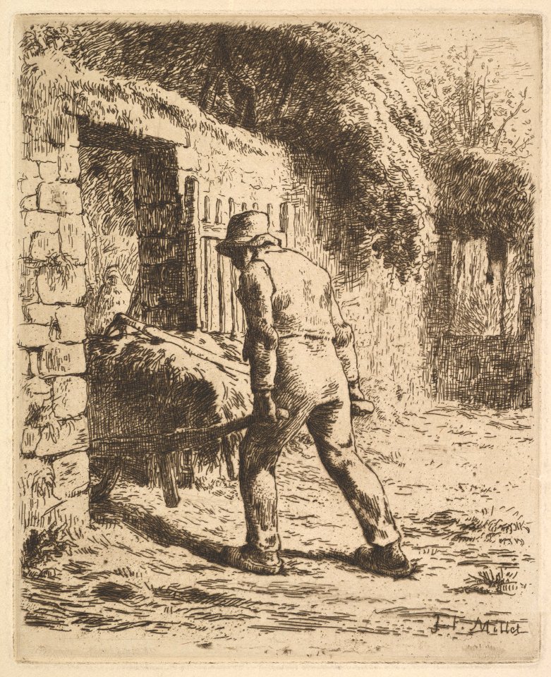 Peasant Pushing A Wheelbarrow MET DP827614