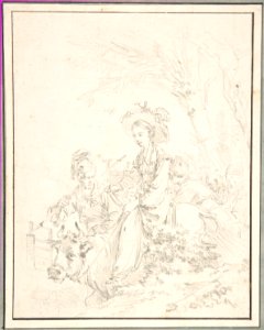 Peasant Girl Riding an Ox with Companions MET DP805479