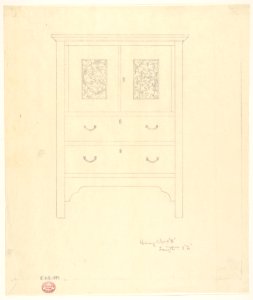 Outline Drawing of "Sassafras Linen Press" MET DP830861