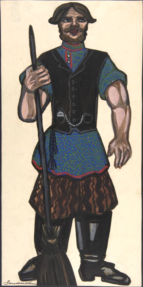 Peasant holding a broom MET DP804829