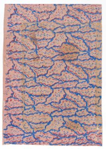 Pink sheet with overall blue abstract pattern Met DP886661