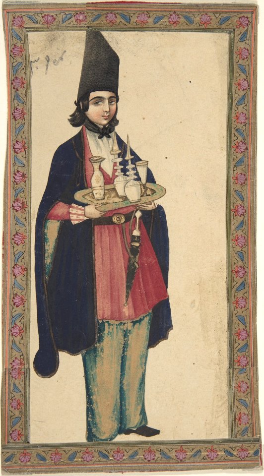 Persian Woman or Man Holding a Tray MET DP807498