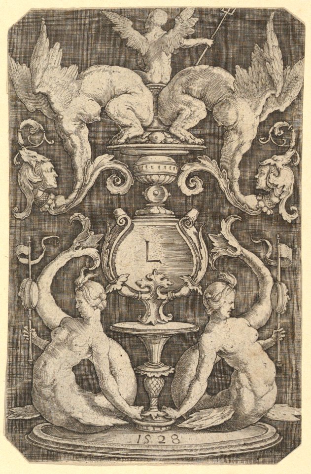 Panel of Ornament with Two Sirens MET DP819063