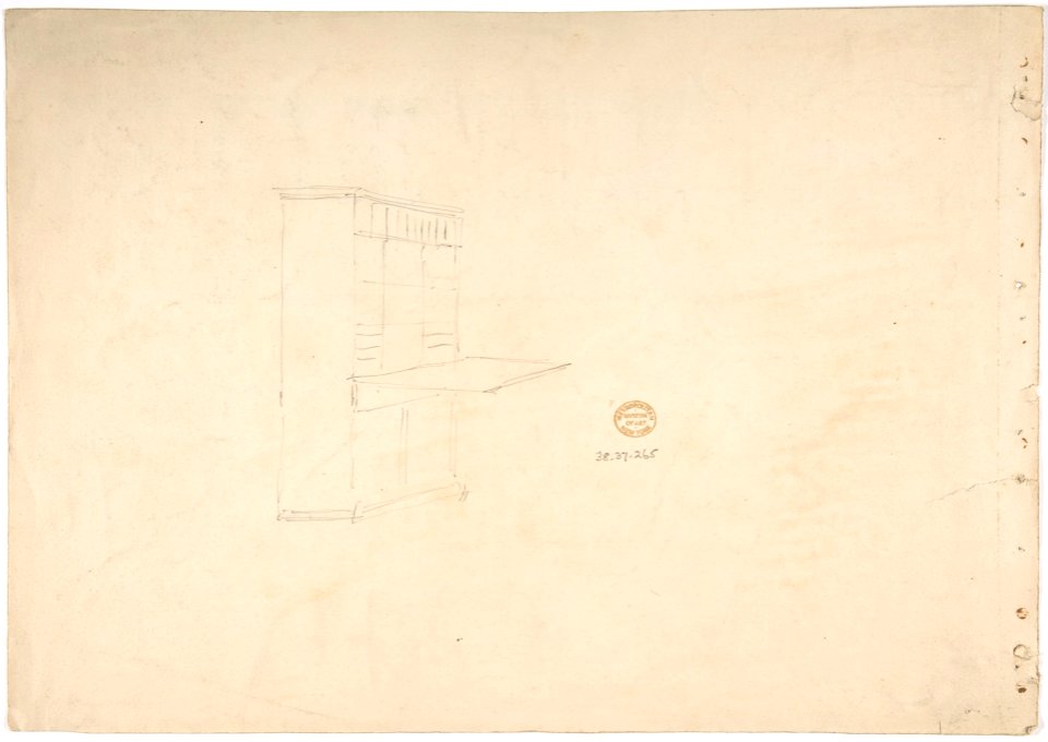 Paneling and Benches (Verso- sketch of a Desk) MET DP807436