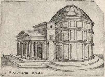 Pantheon Rome, from a Series of 24 Depicting (Reconstructed) Buildings from Roman Antiquity MET DP874934