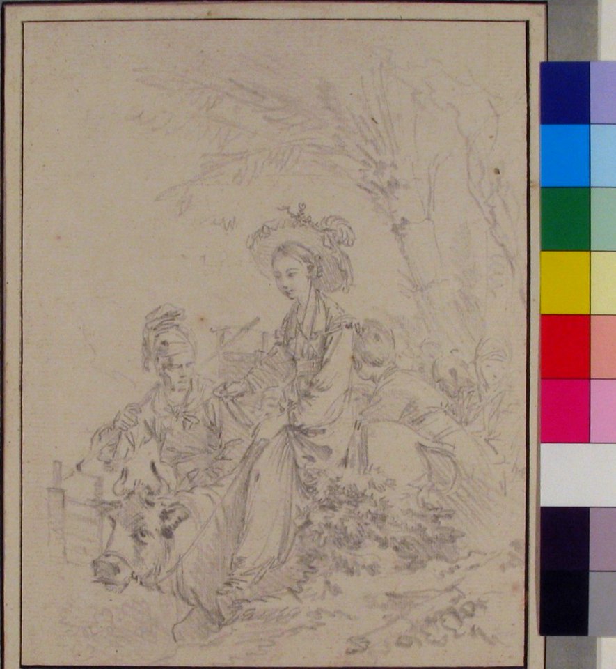 Peasant Girl Riding an Ox with Companions MET 53.522.36