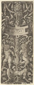 Panel of Ornament with Two Nude Boys Standing on the Legs of a Satyr MET DP836798