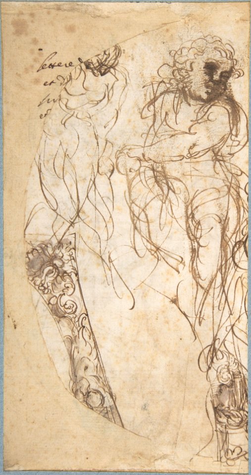Perseus Beheading Medusa (recto); Studies of a Child and Ornament Sketches (verso) MET DP808282