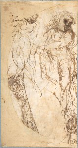 Perseus Beheading Medusa (recto); Studies of a Child and Ornament Sketches (verso) MET DP808282