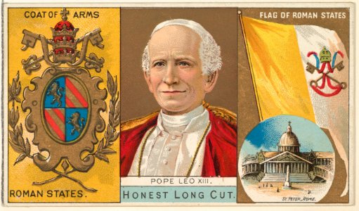 Pope Leo XIII, Roman States, from the Rulers, Flags, and Coats of Arms series (N126-1) issued by W. Duke, Sons & Co. MET DPB873799