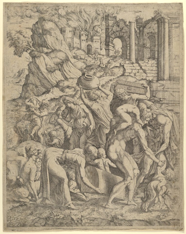 People Fleeing a Burning City MET DP854650