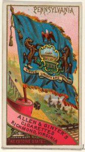 Pennsylvania, from Flags of the States and Territories (N11) for Allen & Ginter Cigarettes Brands MET DP834573