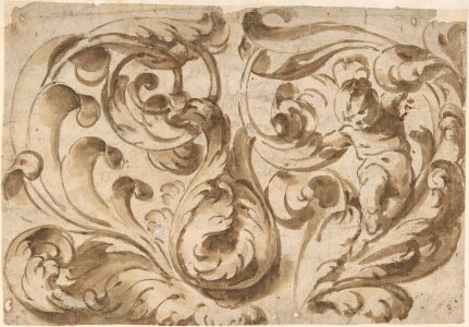 Overall Pattern with Acanthus Scrolls and a Chubby Putto MET DP802607
