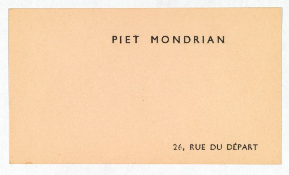 Piet Mondrian, calling card MET DP328757