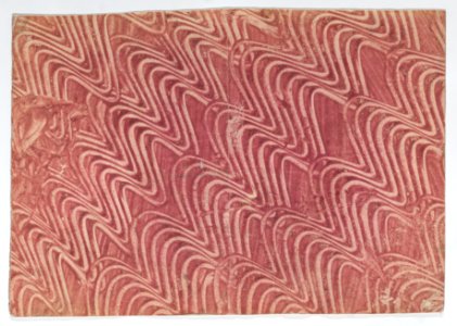 Red paste book cover with wavy line design Met DP887104
