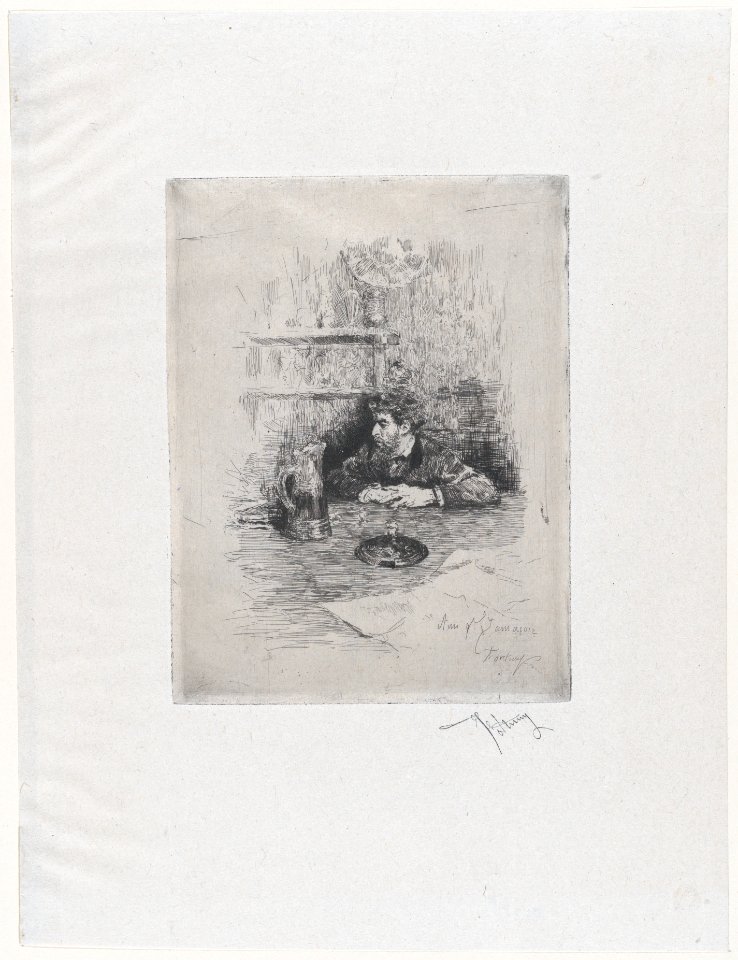 Portrait of the painter Eduardo Zamacois seated at a table MET DP877207