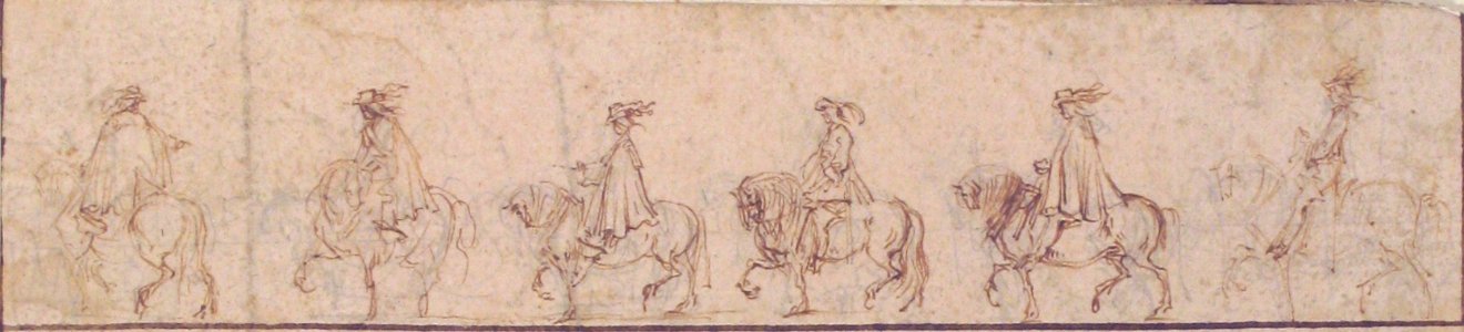 Procession of Six Horsemen in Profile View Facing Left. MET 56.521.1
