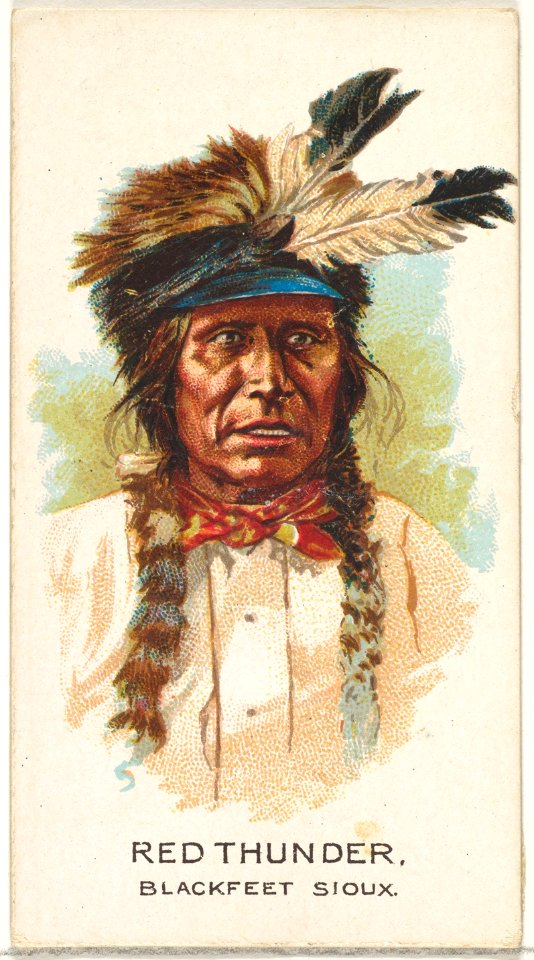 Red Thunder, Blackfeet Sioux, from the American Indian Chiefs series (N2) for Allen & Ginter Cigarettes Brands MET DP828020