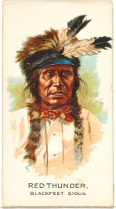 Red Thunder, Blackfeet Sioux, from the American Indian Chiefs series (N2) for Allen & Ginter Cigarettes Brands MET DP828020