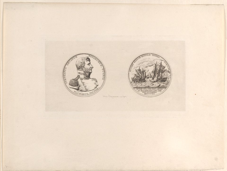 Portrait of Stephen Decatur, after medal by Moritz Fürst Met DP886846