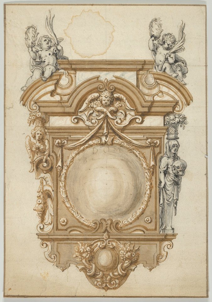 Portfolio with drawings and prints of tombs and epitaphs MET DP842064