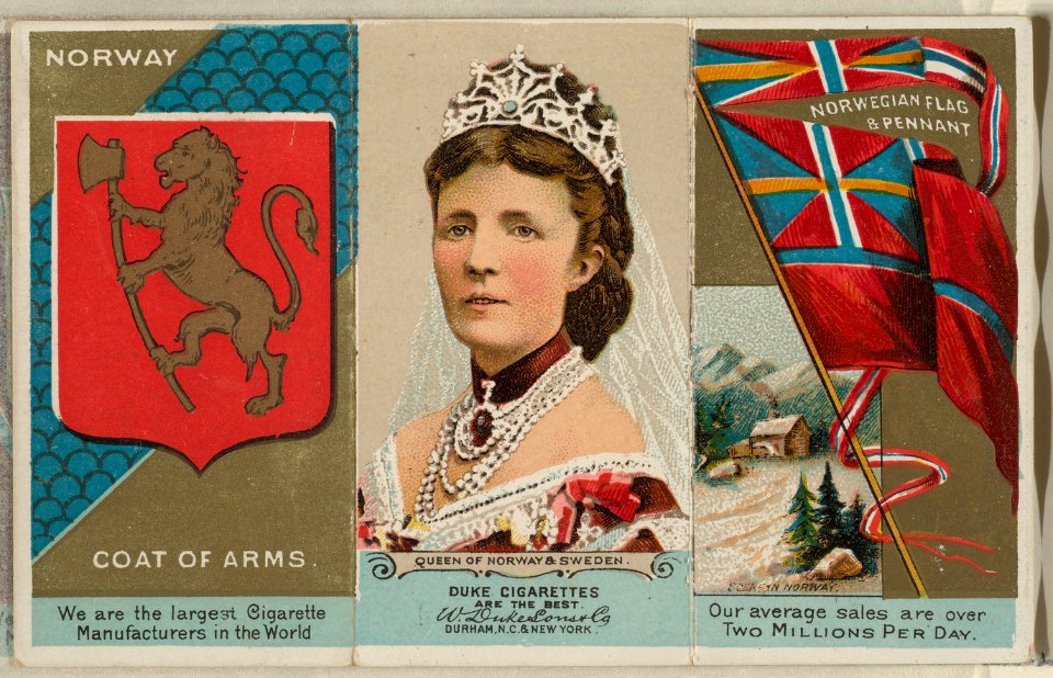 Queen of Norway and Sweden, from the Rulers, Flags, and Coats of Arms series (N126-2) issued by W. Duke, Sons & Co. MET DPB873891