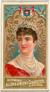 Queen of Italy, from World's Sovereigns series (N34) for Allen & Ginter Cigarettes MET DP838701