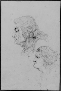 Portraits of Jean-Baptiste-Joseph Gobel (1727-1794), Bishop of Paris in 1792-93, and Pierre-Gaspard Chaumette (1763-1794), Procurator of the Commune in 1792, sketched on the way to the guillotine, April 12, 1794. MET 264948