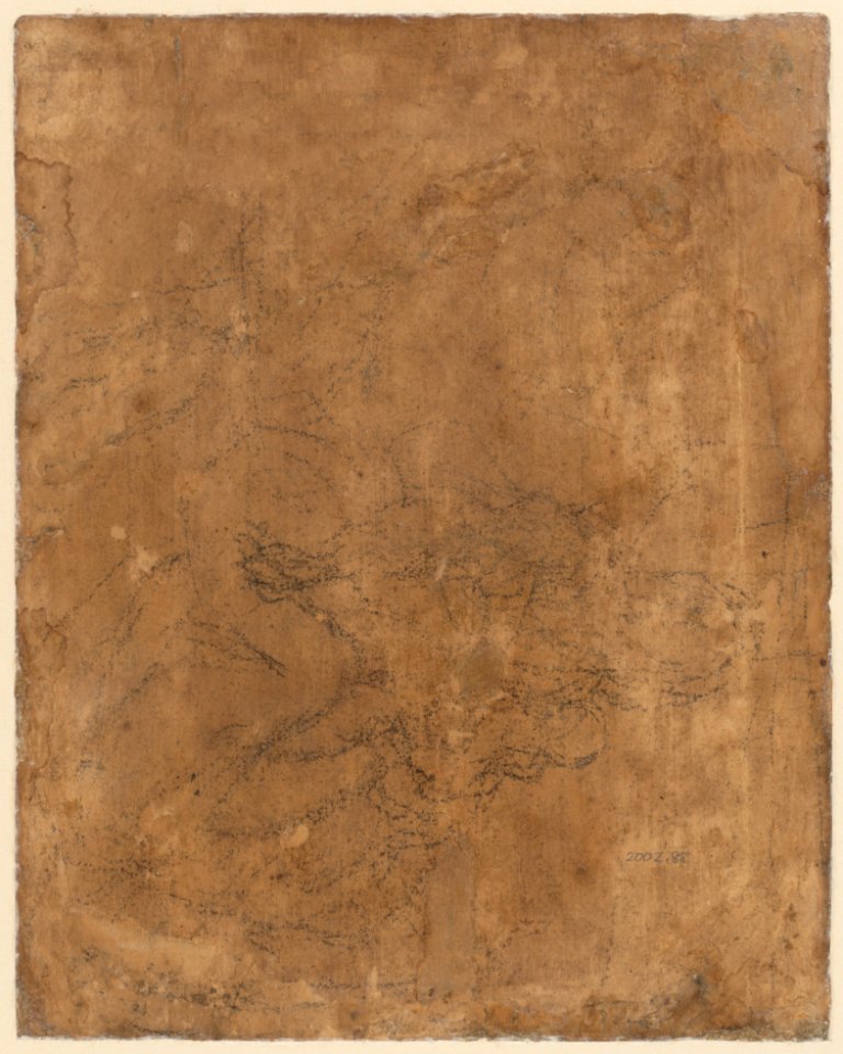 Recto- Virgin and Child, and Saint John the Baptist; Verso- summary sketches, possibly the Virgin and Child MET DP166554
