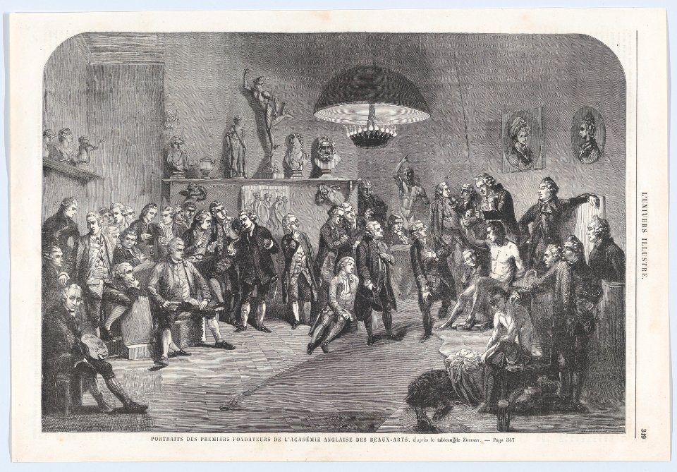 Portraits des premiers fondateurs de l’Académie Anglaise des Beaux-Arts (from L’Univers Illustré) MET DP861770