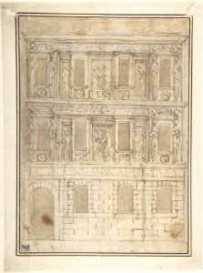 Project for a Façade Decoration (recto); Architectural Studies (verso) MET DP801961