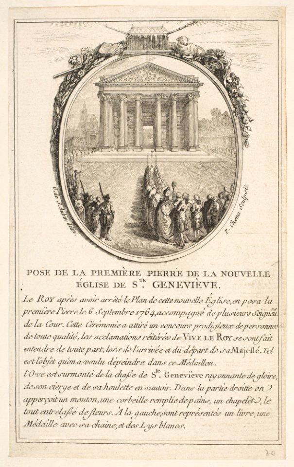 Pose de la premiere pierre de la nouvelle eglise Sainte-Genevieve MET DP814993