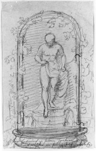 Recto-Nude Female Figure in a Niche Verso- Study for a Fountain MET 175166