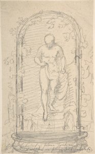 Recto-Nude Female Figure in a Niche Verso- Study for a Fountain MET DP803799