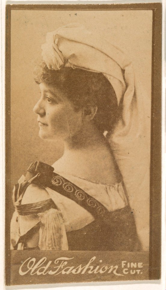 Portrait wearing cloth turban, from the Actresses series (N664) promoting Old Fashion Fine Cut Tobacco MET DPB869561