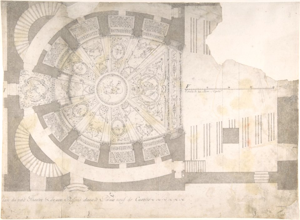 Projection of Ceiling Over Plan of the Small Theater in the Palace at Caserta MET DP801607