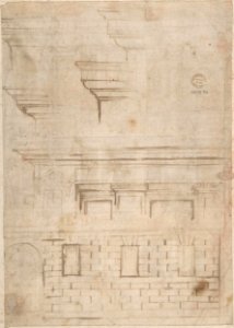 Project for a Façade Decoration (recto); Architectural Studies (verso) MET DP801962