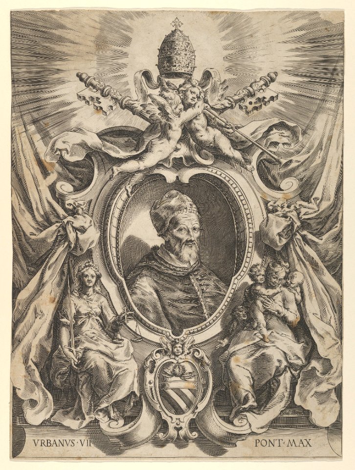 Portrait of Pope Urban VII in a decorative border MET DP836952