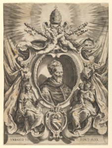Portrait of Pope Urban VII in a decorative border MET DP836952