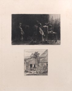 Prayer (upper); Cart in Front of a House (lower) Met DP886944