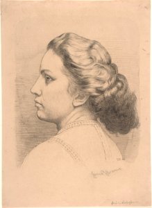 Portrait of a Woman (Mrs. von Kobestein?); verso- Sketches of two or three compositions, including a landscape MET DP805856
