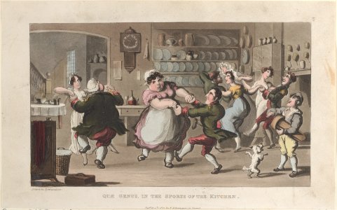 Quae Genus, in the Sports of the Kitchen, from "The History of Johnny Quae Genus, The Little Foundling of the Late Doctor Syntax" MET DP884147