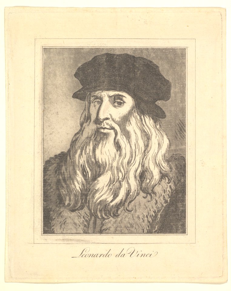 Portrait of Leonardo da Vinci (from Characaturas by Leonardo da Vinci, from Drawings by Wincelslaus Hollar, out of the Portland Museum) MET DP824104