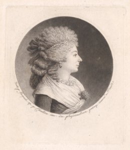 Portrait of a lady with elaborately curled hair Met DP887397