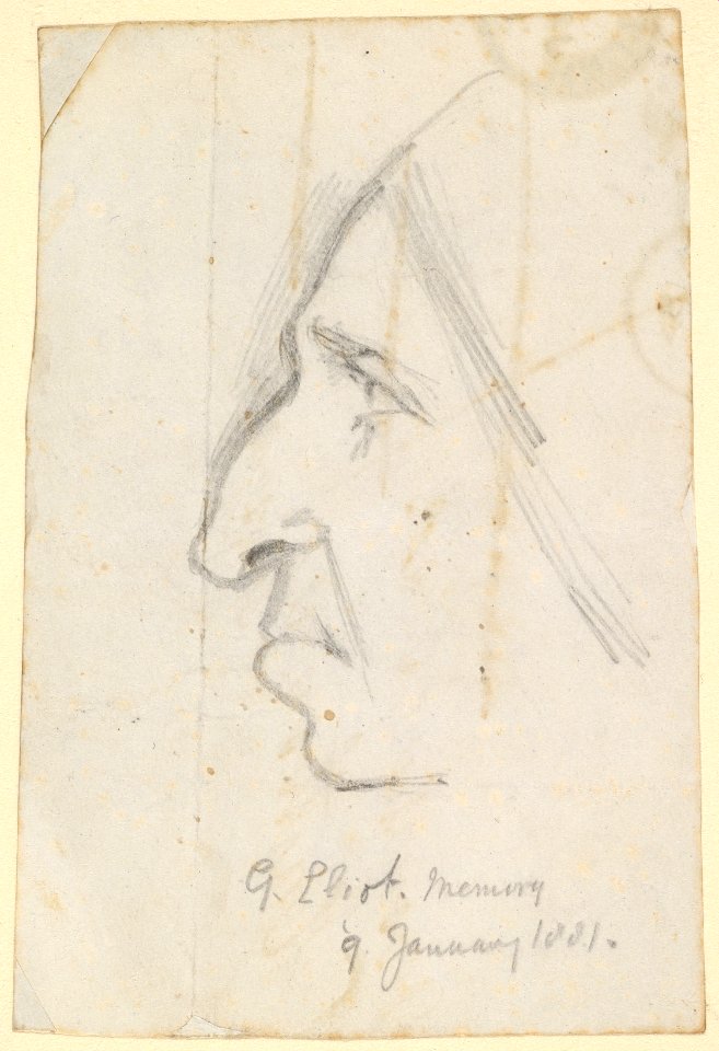 Portrait of George Eliot, seen in profile to the left MET DP829447