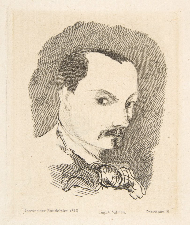 Portrait of Charles Baudelaire, after his own design of 1848 MET DP813998
