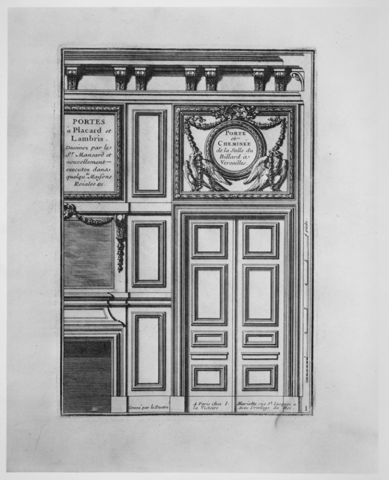 Porte et Cheminée de la Salle du Billard à Versailles MET MM7416