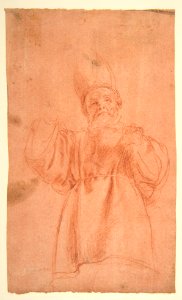 Priest with Upraised Arms Wearing a Two-Horned Tiara MET DP811833