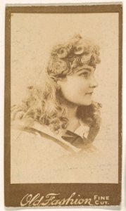 Portrait of actress in profile, from the Actresses series (N664) promoting Old Fashion Fine Cut Tobacco MET DPB869474